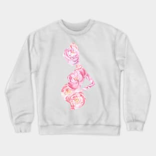 Pregnant woman  peonies silhouette Crewneck Sweatshirt